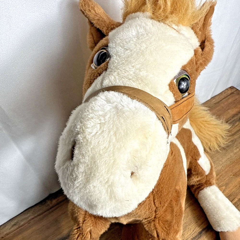 HuggaPuffs Stuffed Paint Horse 24k Polar Puff 5841 Cimmaron Plush Brown White 24 - Picture 3 of 10